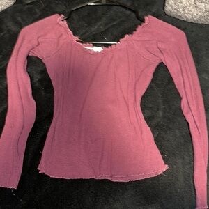 Free People Purple Long Sleeve Top